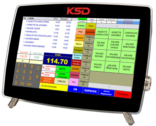 Caisse enregistreuse et TPV KSD LMC 10W commercialisée par Turpin Bureautique et Normandie a Alencon et Caen